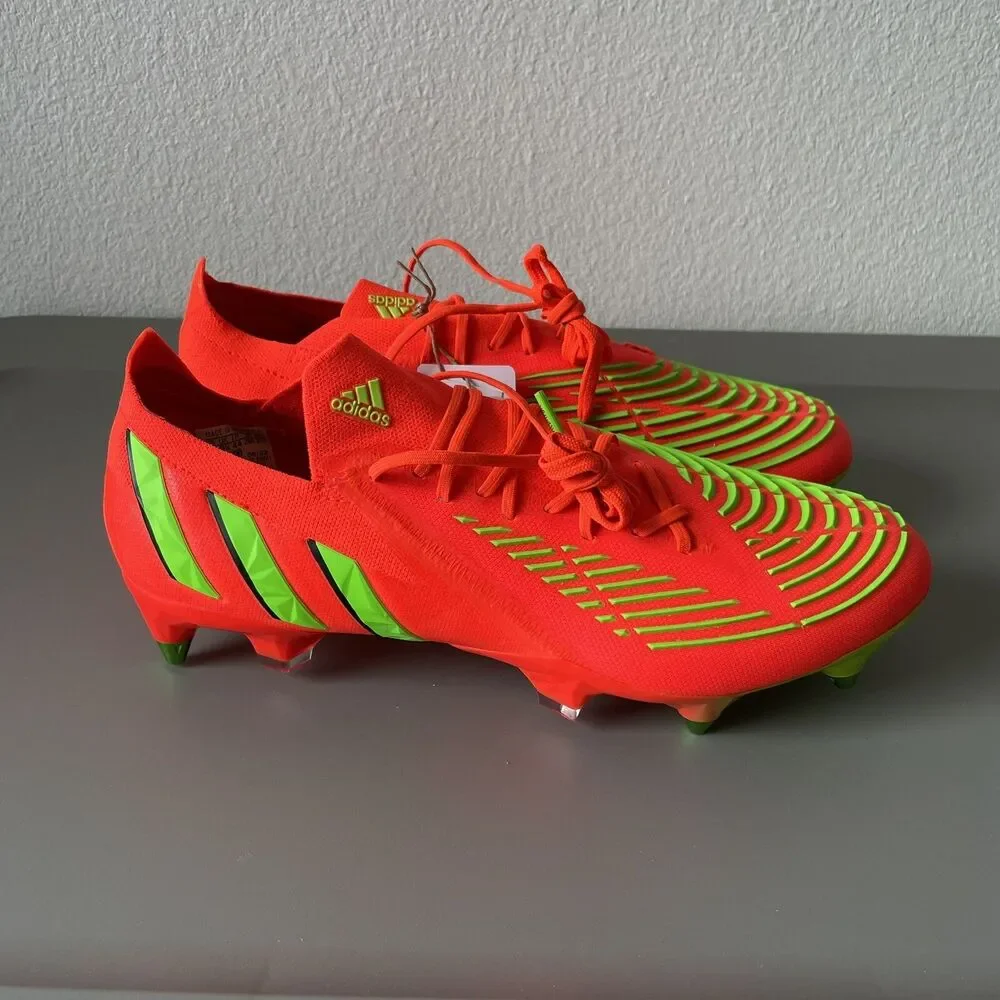 Adidas Predator Edge.1 SG Soccer Cleats Solar Red Orange Mens Sz 7 / Womens Sz 8